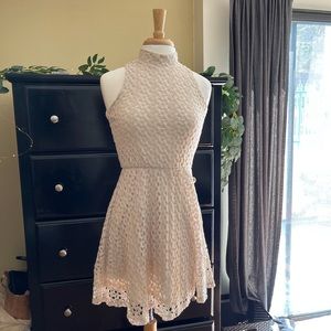 🤍Cream Crochet/Lace Halter Dress🤍